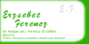 erzsebet ferencz business card